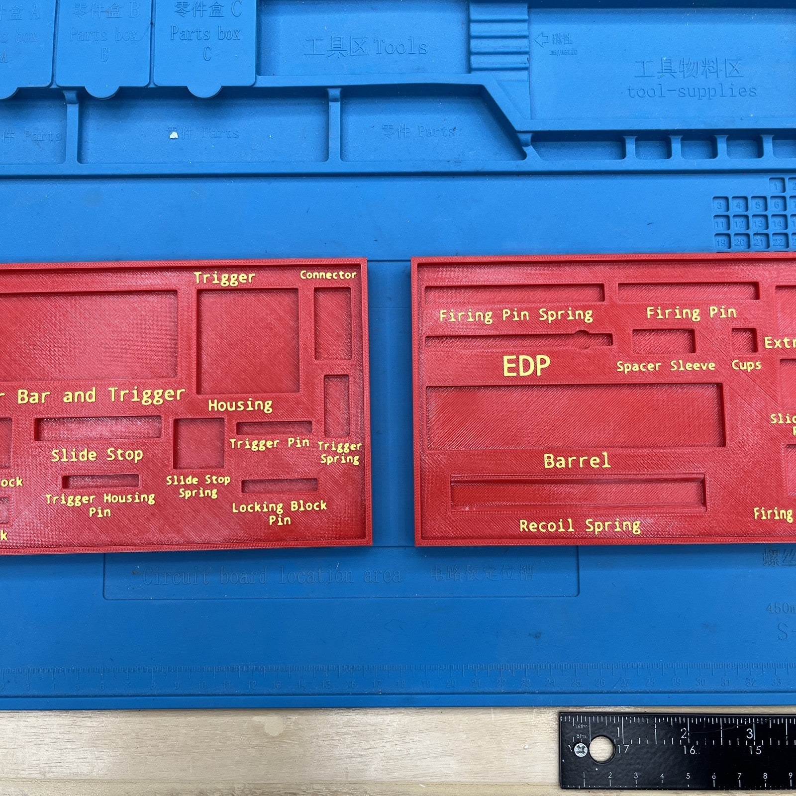 Glock Parts Tray – 2-Tier Organizer with Built-In Labels